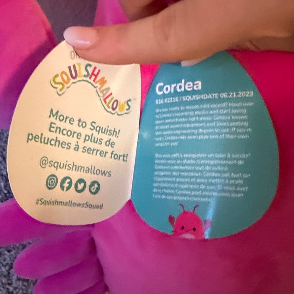 Squishmallows Cordea the Pink Lobster - Picture 4 of 5